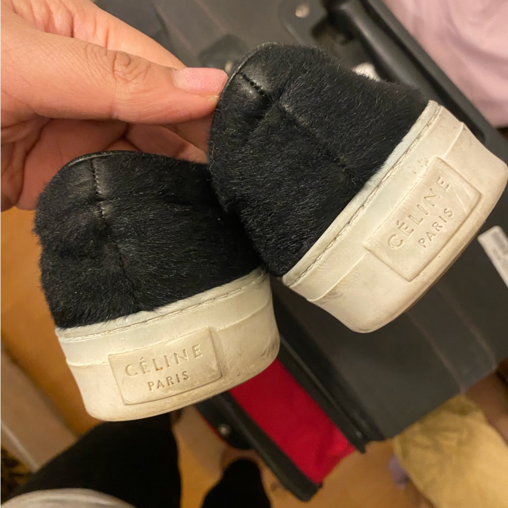 Celine Black and White Slip-On Sneakers - Picture 8 of 11